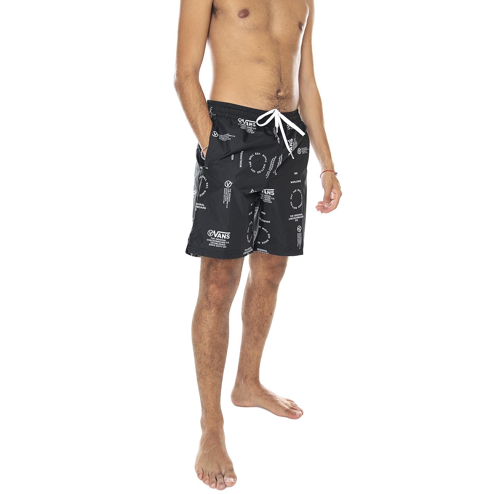 Mens Distortion Black Swim Shorts VN0A49RWYJV1  VANS 