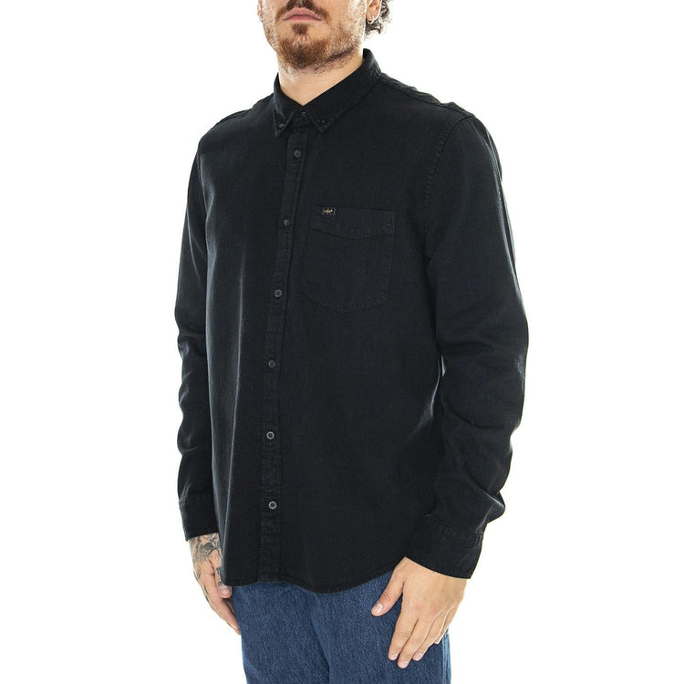 Button Down Black Shirt - Camicia Uomo Nera L880BL01  LEE 