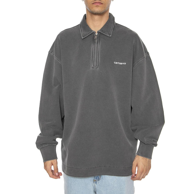 Piqué Script Sweat Black / White - Felpa Uomo Grigia I035188.0D2GD  CARHARTT WIP 