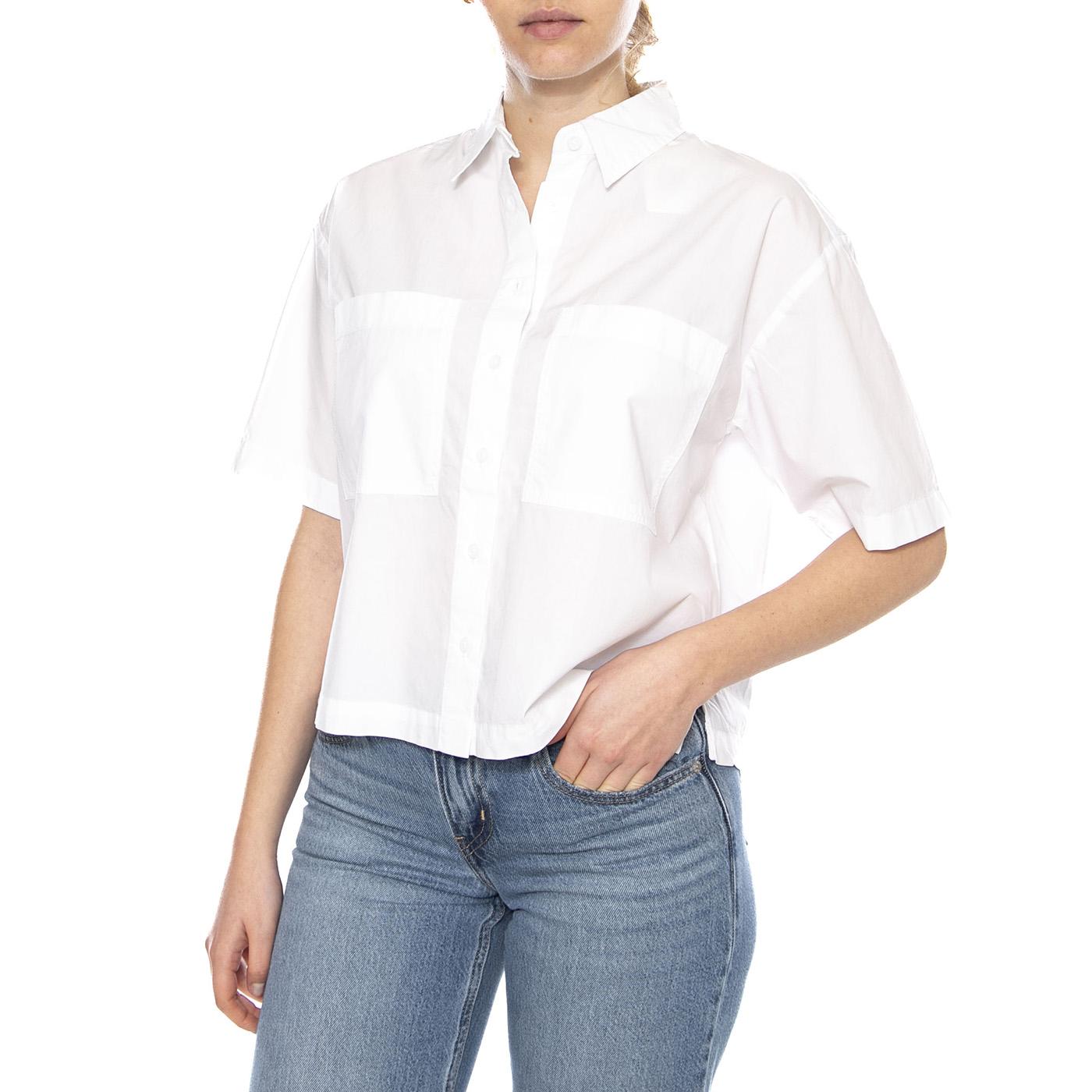 Harlie SS Cropped Shirt - Bright White - Camicia Maniche Corte Donna Bianca 003QI 0001 LEVIS 