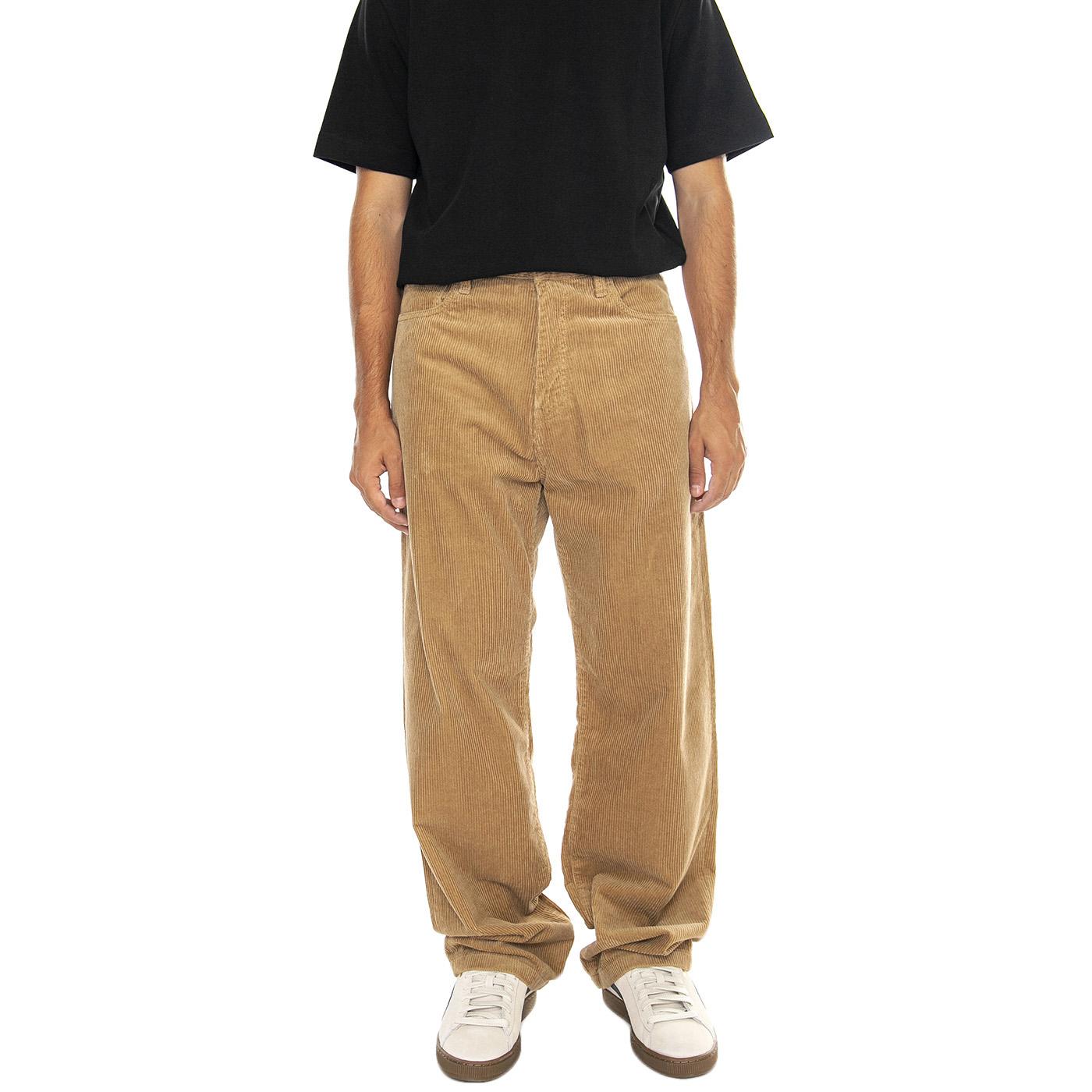 Landon Pant Peanut rinsed - Pantaloni Uomo Marroni I032297.2FS02  CARHARTT WIP 