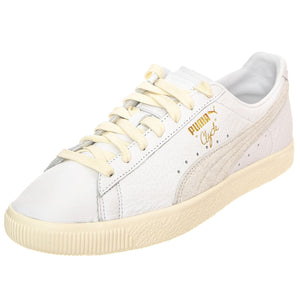 Clyde Base Puma White / Frosted Ivory / Puma Team Gold - Scarpe Stringate Profilo Basso Uomo Bianche 390091-01  PUMA 