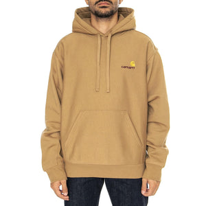 Hooded American Script Sweat Peanut - Felpa con Cappuccio Uomo Marrone I028279.2FSXX  CARHARTT WIP 