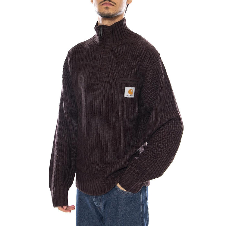 Detroit Half Zip Sweater Palisander - Giacca in Maglia Uomo Marrone I035398.33HXX  CARHARTT WIP 