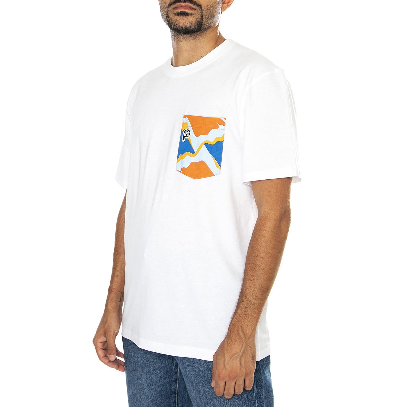 Penfield Printed Chest Pocket Bright White - Maglietta Girocollo Uomo Bianca PFD0161-002  PENFIELD 