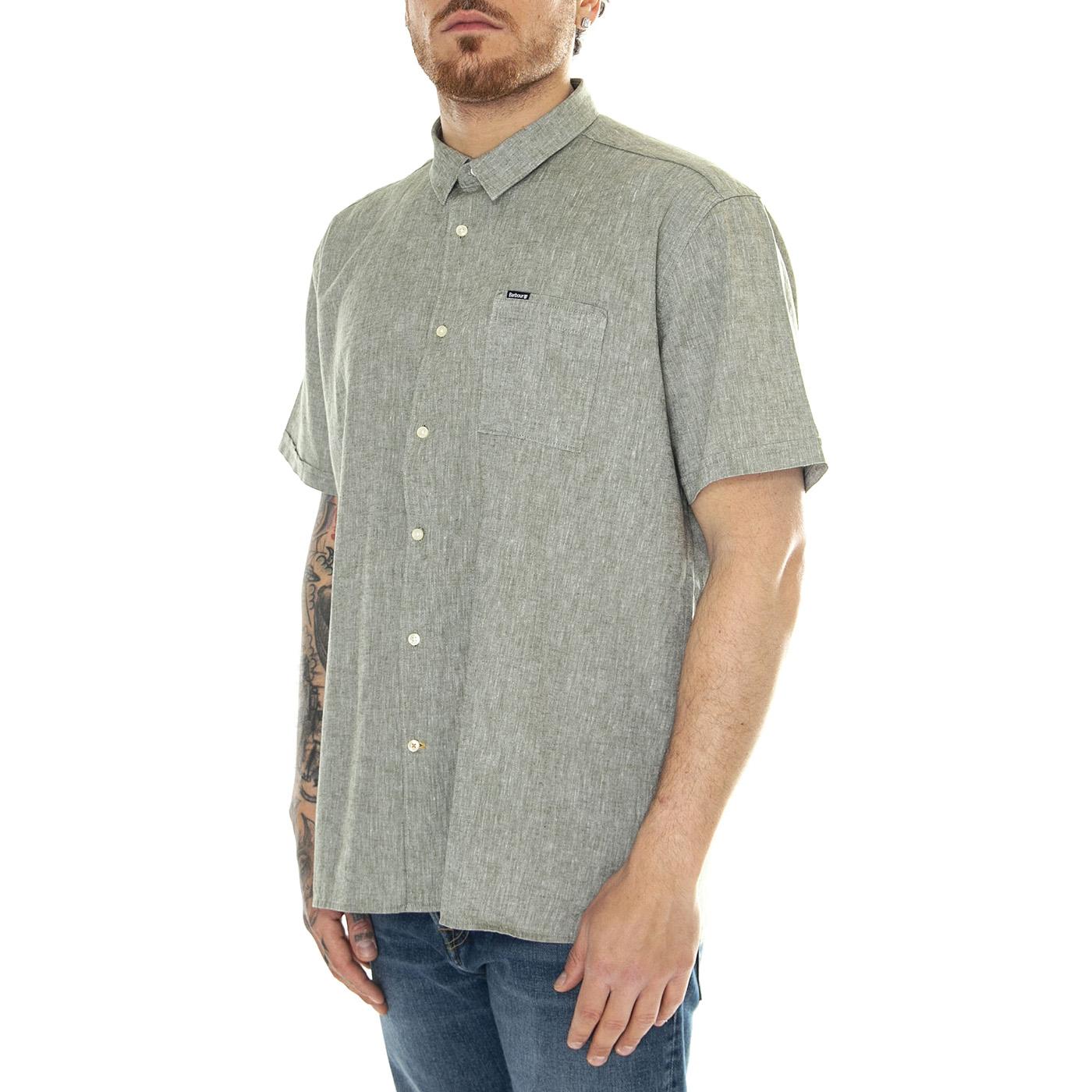 Nelson SS Summer Shirt Bleached Olive - Camicia Maniche Corte Uomo Verde SS24-MSH5093-OL31  BARBOUR 