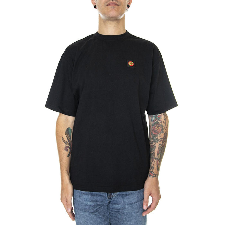Classic Label T-Shirt Black - Maglietta Girocollo Uomo Nera SCA-TEE-6626  SANTA CRUZ 
