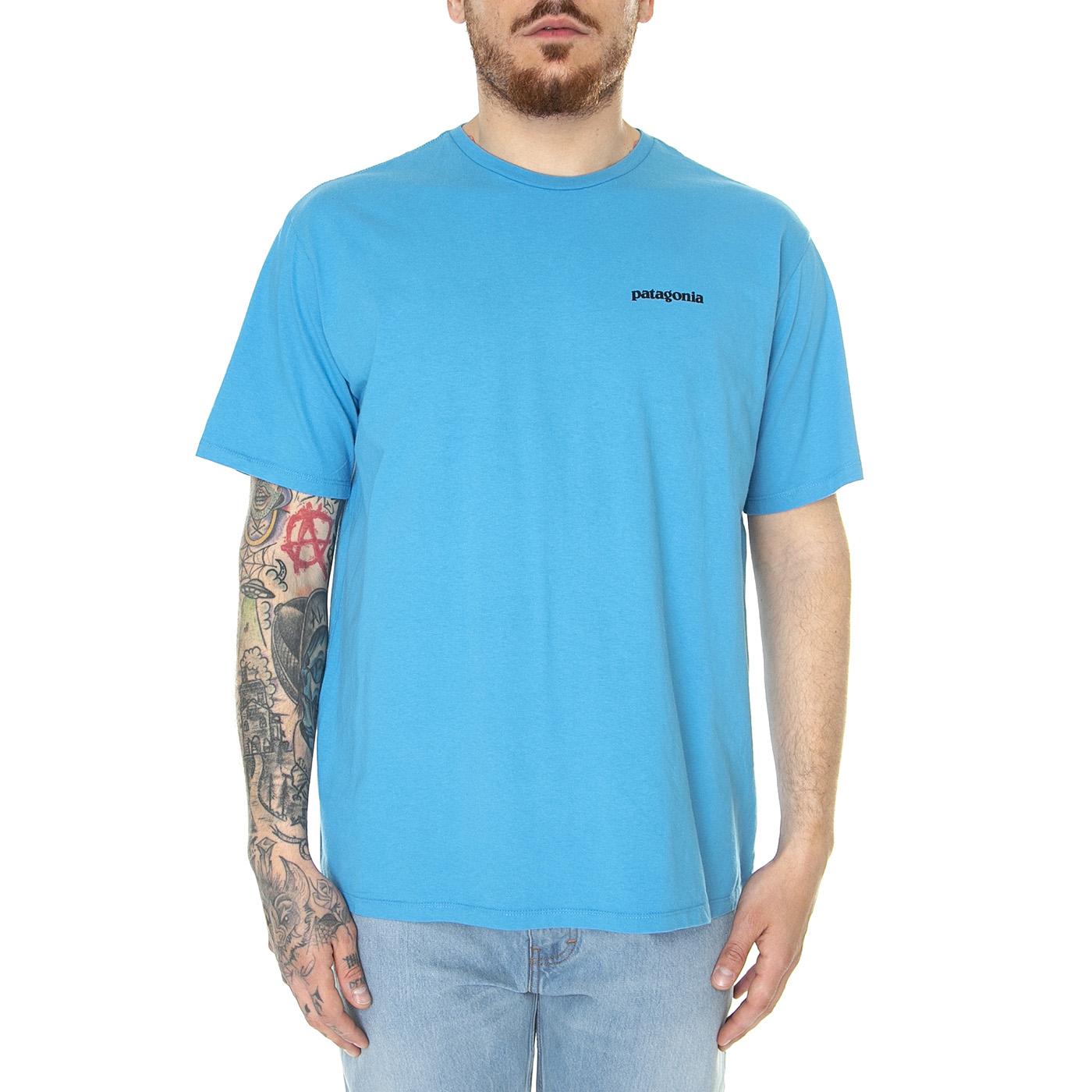M's P-6 Mission Organic T-Shirt Anacapa Blue - Maglietta Girocollo Uomo Blu 37529-APBL  PATAGONIA 