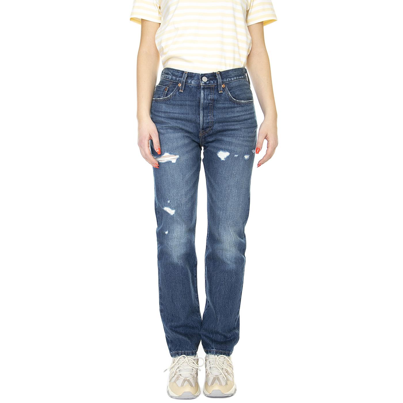 501 Jeans For Women New Life Dark Indigo Worn In - Pantaloni Denim Jeans Donna Blu 12501-0423  LEVIS 