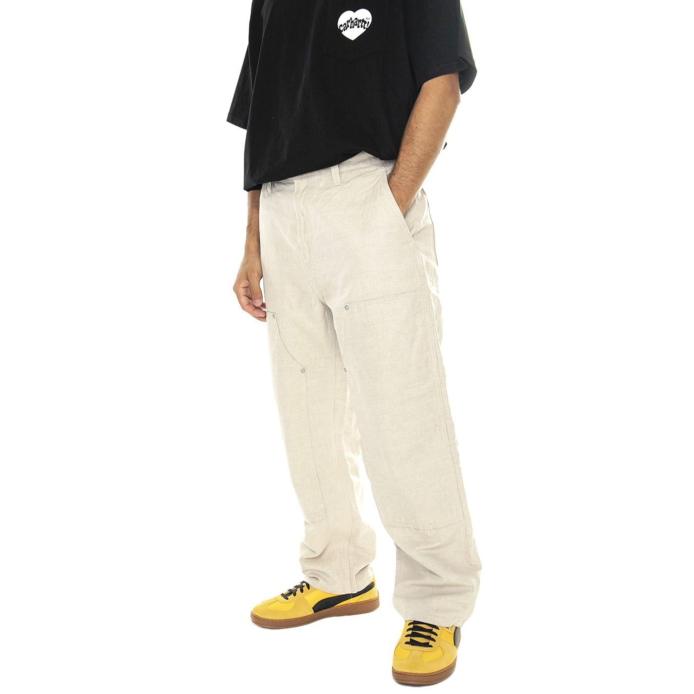 Walter Double Knee Pant Natural rinsed - Pantaloni Uomo Beige I033580.0502  CARHARTT WIP 