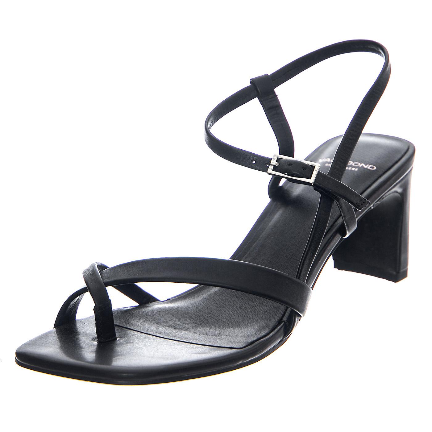 Luisa Black Cow Leather Chrome Free Tanned - Sandali Donna Neri VBS5312-301-20  VAGABOND 