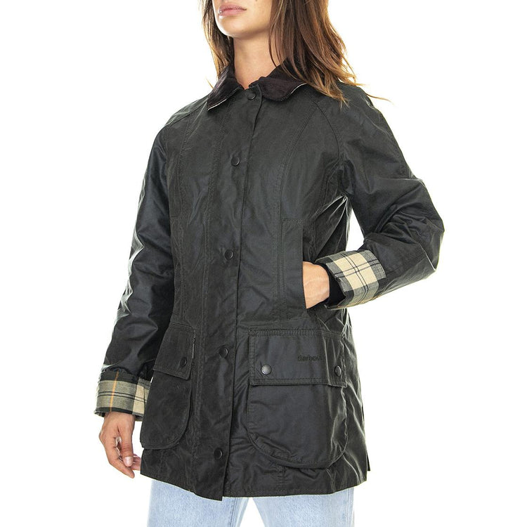 Beadnell Wax Jacket Sage - Giacca Invernale Donna Verde FW22-LWX0667-SG91  BARBOUR 