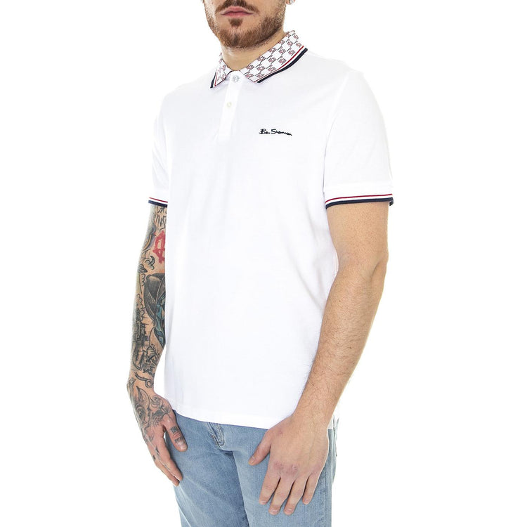 Collar Interest Polo White - Polo Uomo Bianca 66871-010  BEN SHERMAN 