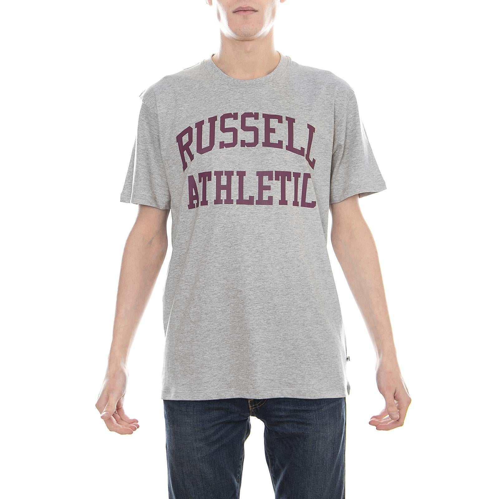 S/S CREW TEE WITH CLASSIC  ARCH LOGO PRINT A8-002-1/091-VK  RUSSELL ATHLETIC 