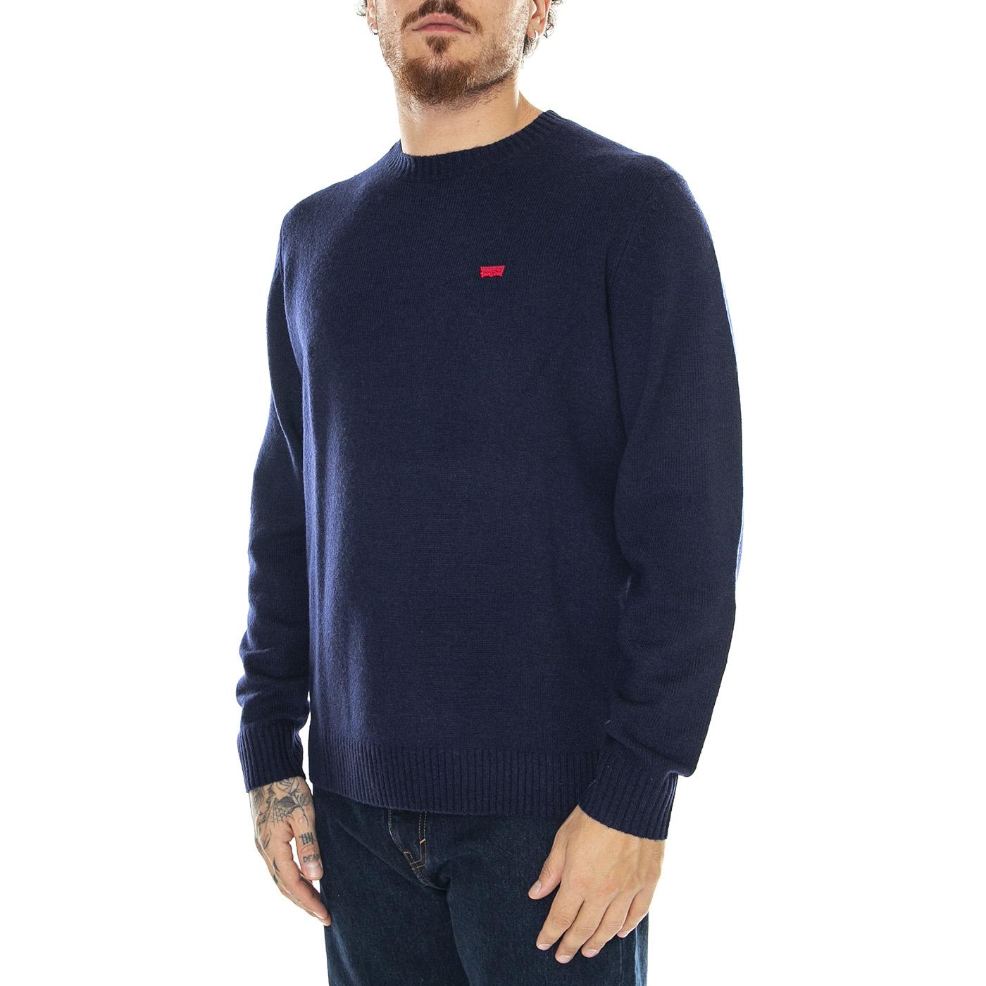 M' Original HM Sweater Naval Academy Blue - Maglione Girocollo Uomo Blu A4320-0001  LEVIS 