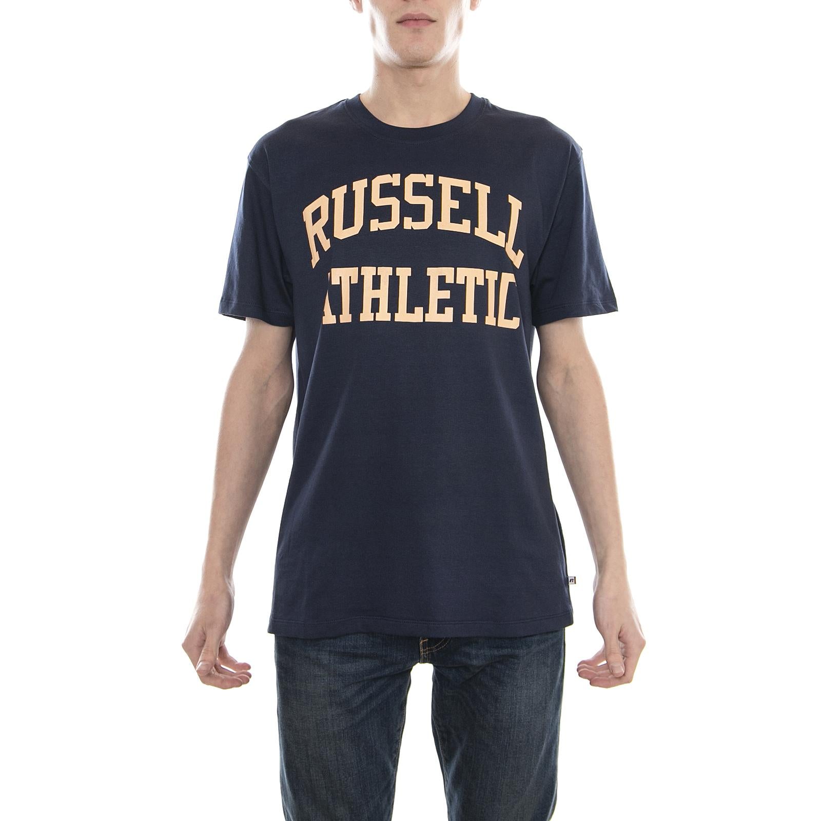 S/S CREW TEE WITH CLASSIC  ARCH LOGO PRINT A8-002-1/190-NA  RUSSELL ATHLETIC 