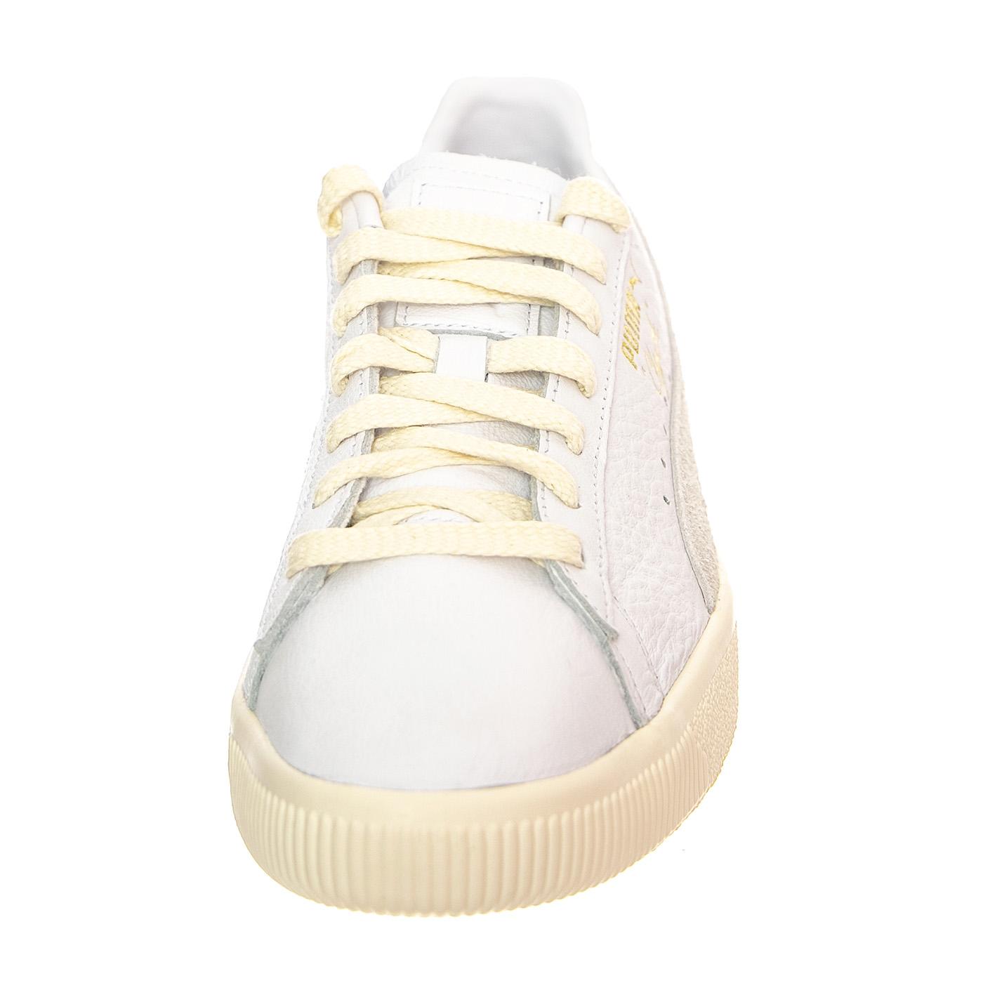 Clyde Base Puma White / Frosted Ivory / Puma Team Gold - Scarpe Stringate Profilo Basso Uomo Bianche 390091-01  PUMA 