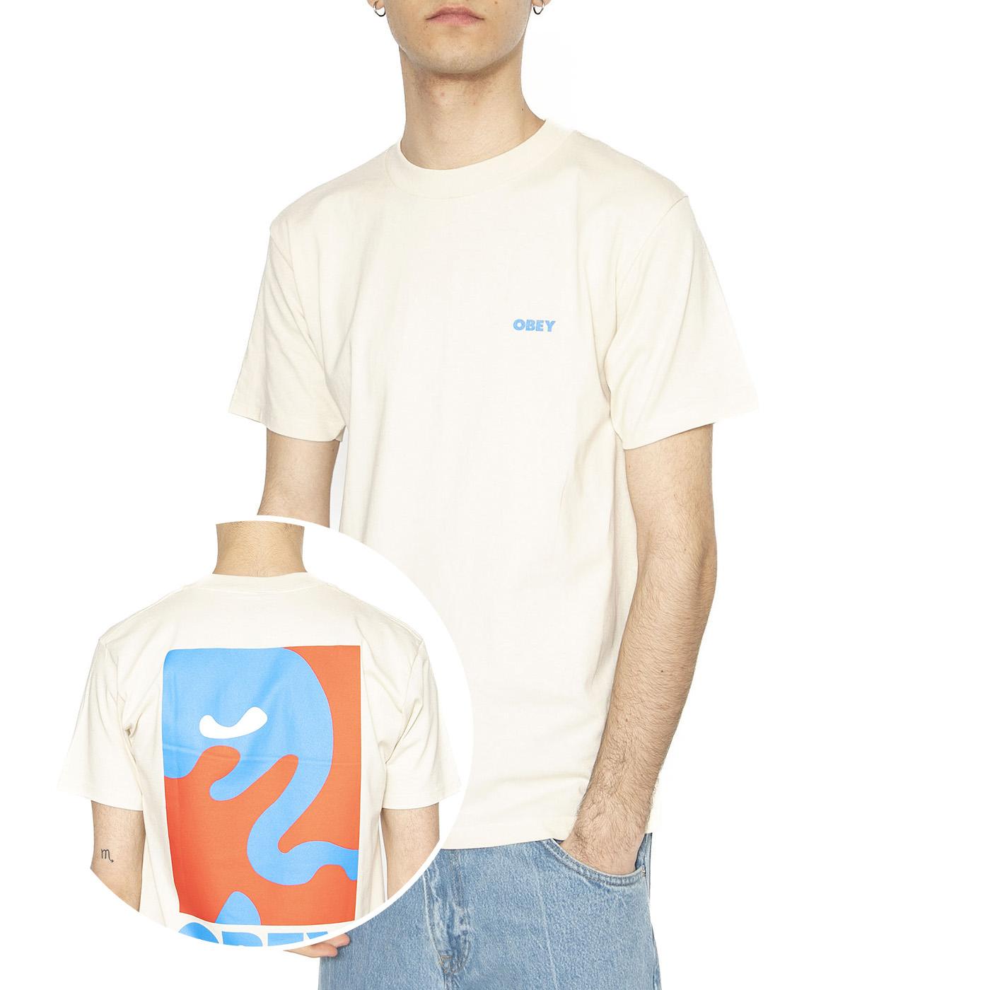 Obey Cropped Icon Tee Cream - Maglietta Girocollo Uomo Beige 165264064-CRM  OBEY 