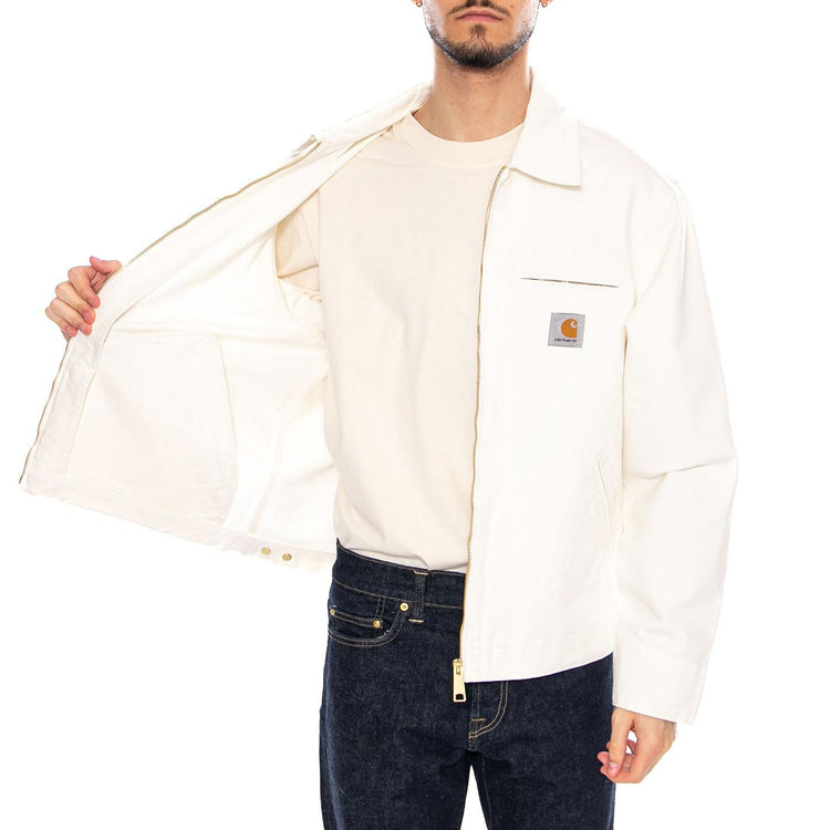 Detroit Jacket Wax / Waz - Giacca con Zip Uomo Bianca I033112 0DJ02 CARHARTT WIP 