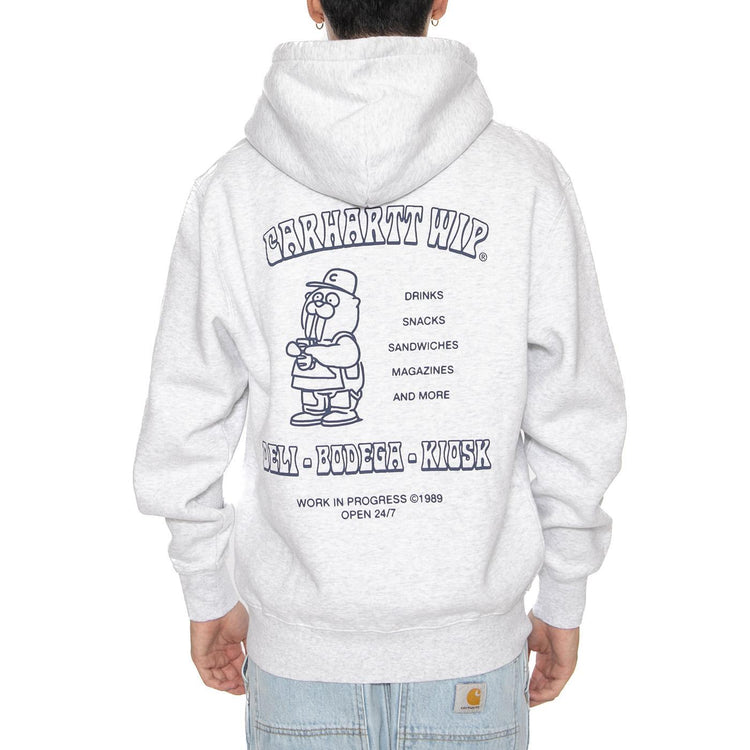 Hooded Sandwich Sweat Ash Heather / Blue - Felpa Uomo Grigia I035277.1V1XX  CARHARTT WIP 