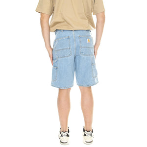 Single Knee Short Blue /heavy stone bleached - Bermuda Uomo Denim Jeans Blu I032026.01A3  CARHARTT WIP 