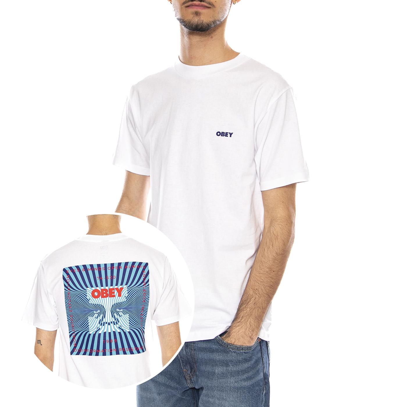 Obey Disinformation Resistance Tee -- Maglietta Girocollo Uomo Bianca 165264139 WHT OBEY 