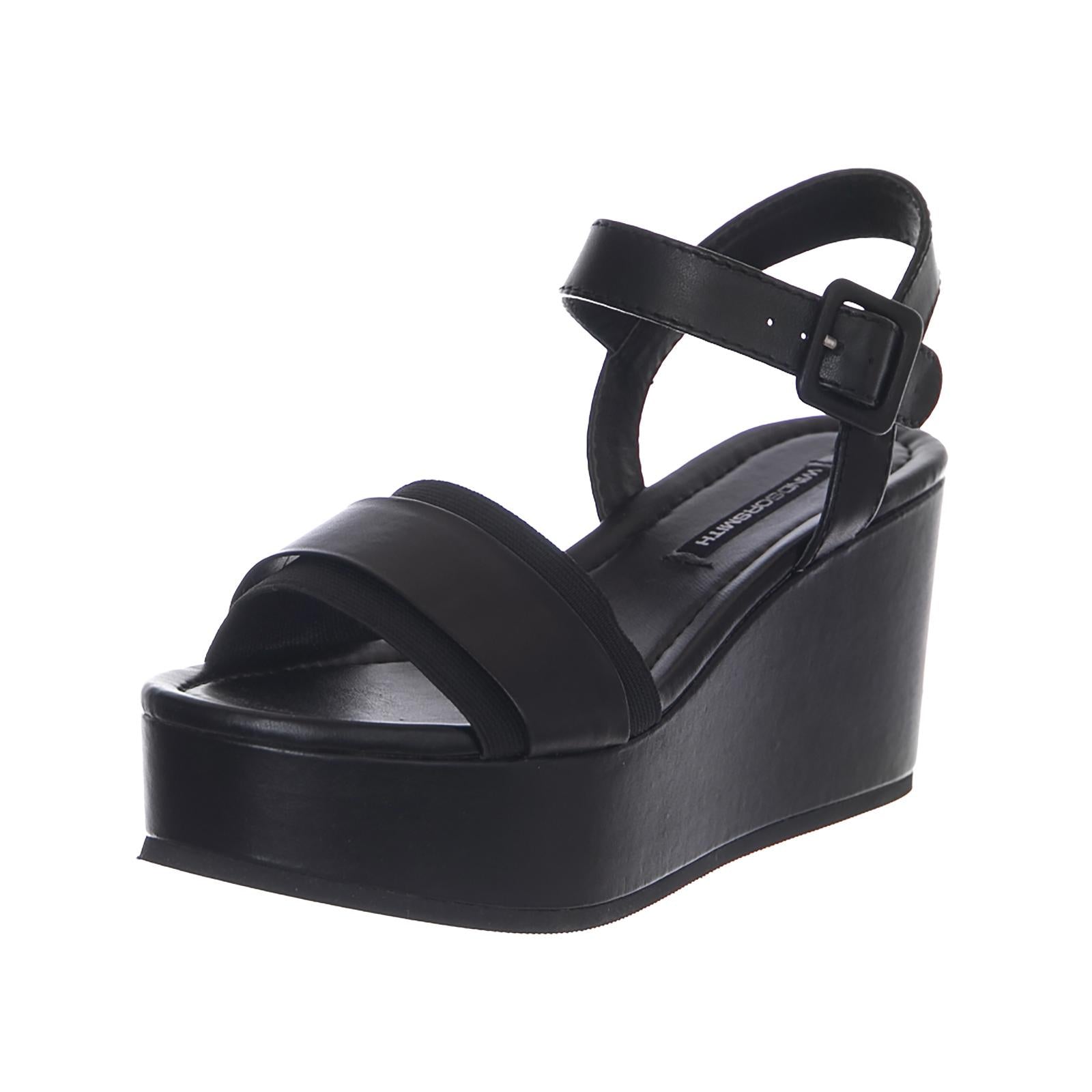 Joni Sandals - Black - Sandali con Zeppa Donna Neri WSSJONI-BLK  WINDSOR SMITH 
