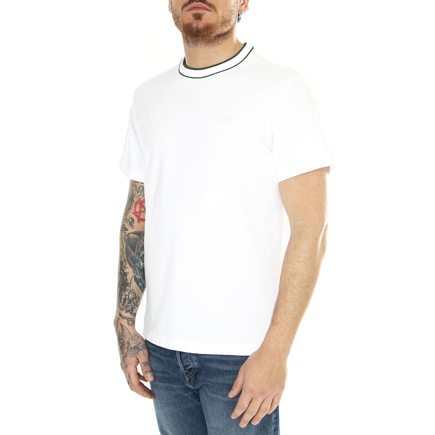 T-Shirt 001 White - Maglietta Girocollo Uomo Bianca TH8174-001  LACOSTE 