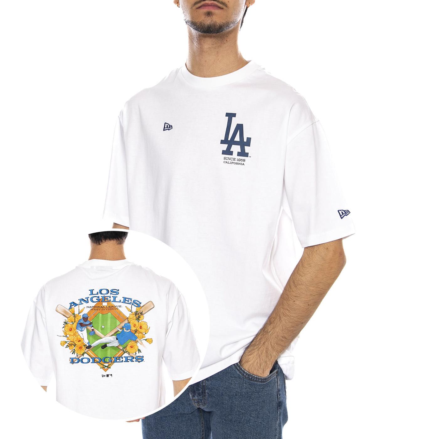 MLB Baseball Graphic OS Tee Los Anglese Dodgers White - Maglietta Girocollo Uomo Bianca 60667851  NEW ERA 