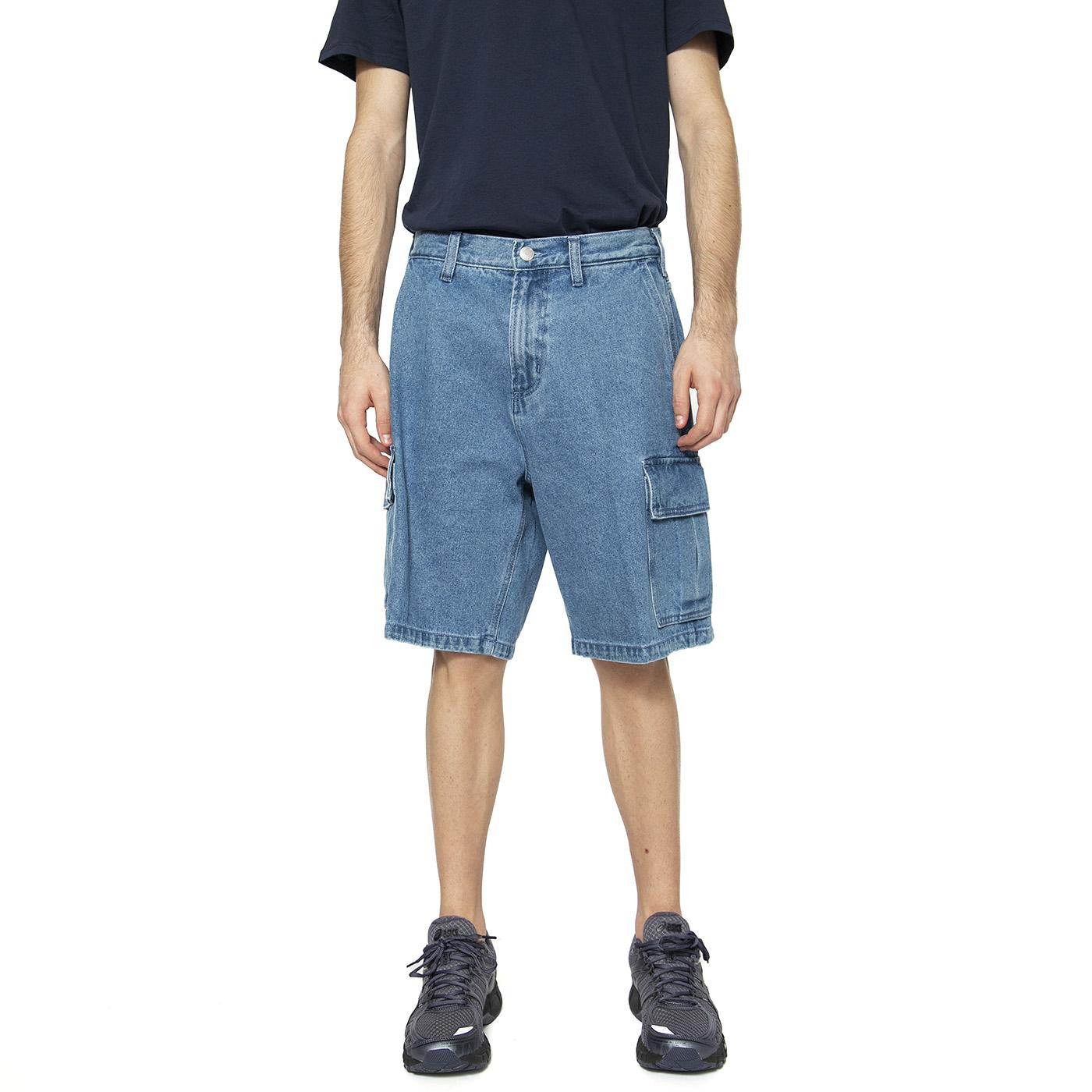 Bigwig Baggy Denim Cargo Short Light Indigo - Bermuda Uomo Blu 172100085-LIN  OBEY 