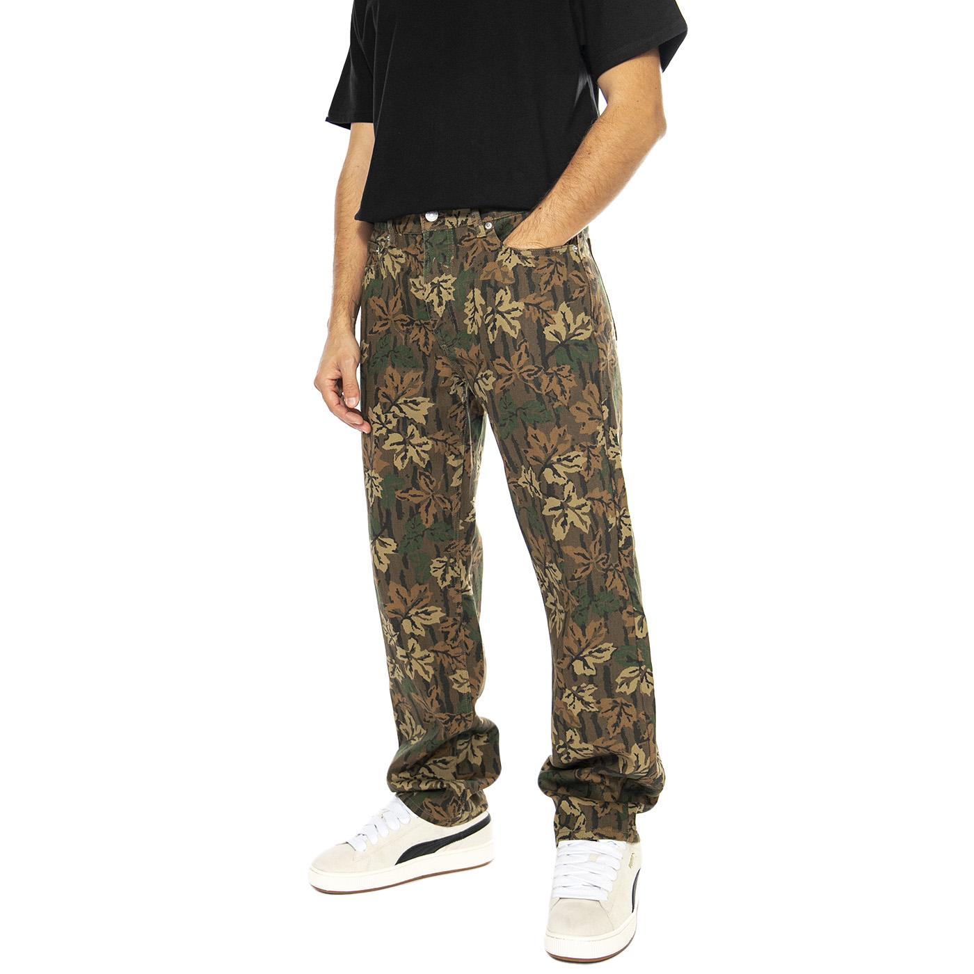 Hardwork Printed Denim Mulled Basil Multi - Pantaloni Denim Jeans Uomo Blu 142010096-MBS  OBEY 