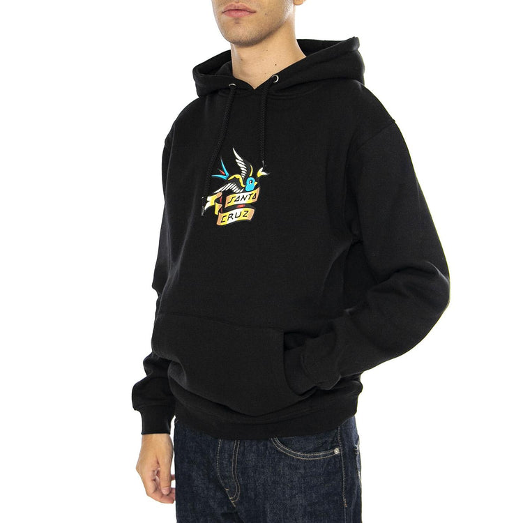 Sommer Sparrow Front Black - Felpa Uomo Nera SCA-HDY-6313  SANTA CRUZ 