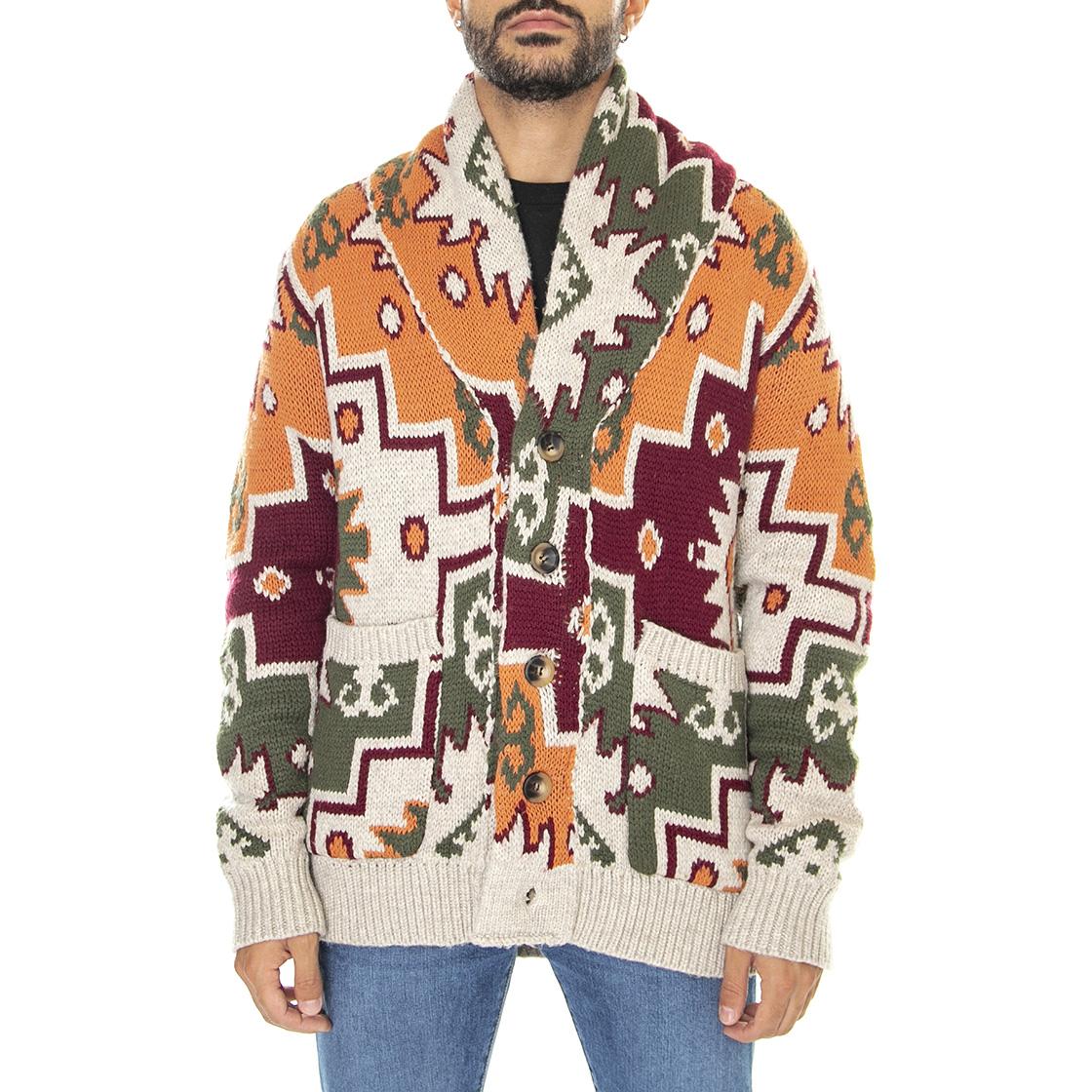 Farah - Cardigan Uomo Marrone / Multicolore TOCO448  TOOCO 