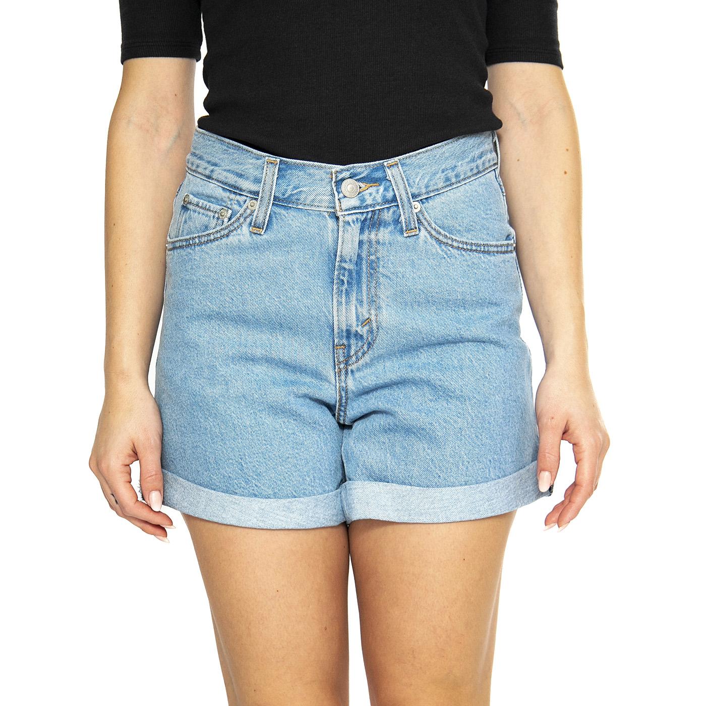 Rolled 80s Mom Shorts Med Indigo Flat Finish - Bermuda Denim Jeans Donna Blu A5564-0006  LEVIS 