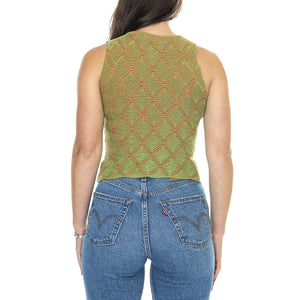 Parrot Aura Knitted Tank Top - Top Donna Verde WKN00174-PARROT  THINKING 