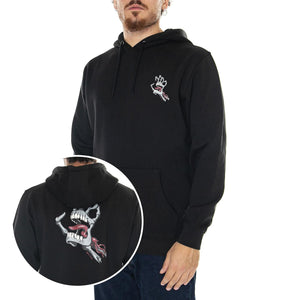 Bone Hand Cruz Hood Black - Felpa con Cappuccio Uomo Nera Bone Hand Cruz Hood Black  SANTA CRUZ 