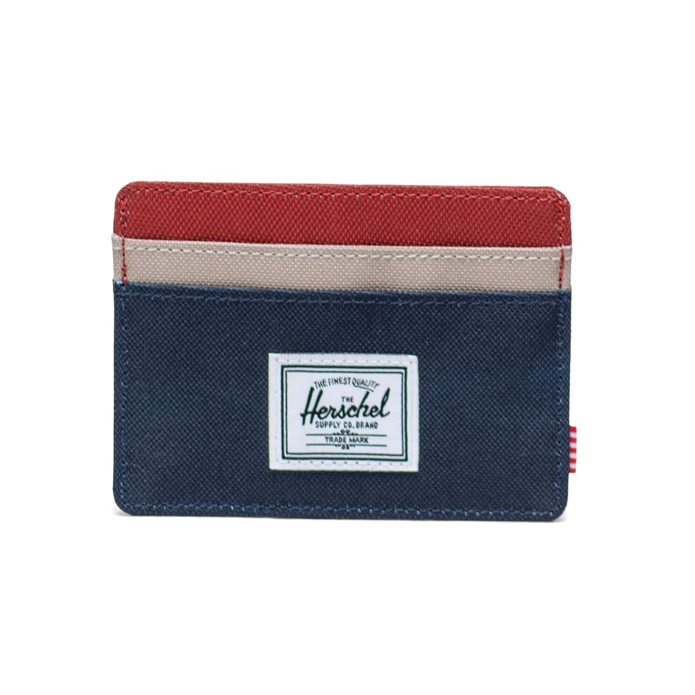 Charlie Cardholder Black Iris Red Ochre Twill - Portacarte Multicolore 30065 06246 HERSCHEL 