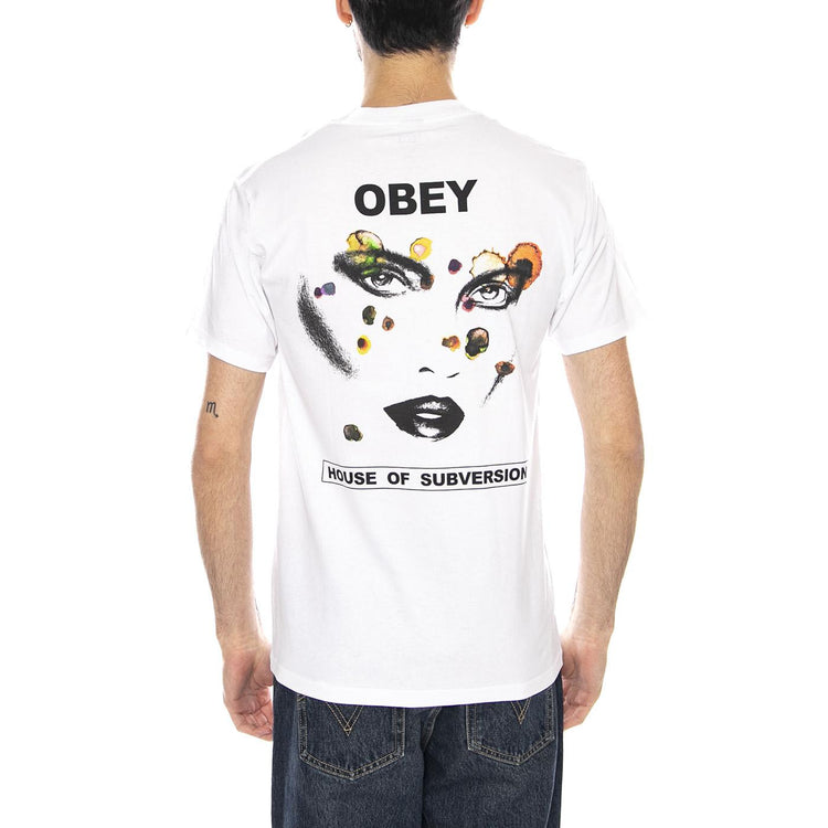Obey Face of Subversion Maglietta -- Maglietta Uomo Bianca 165264224 WHT OBEY 