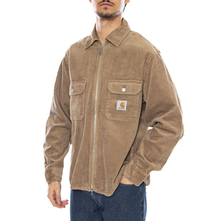 Reynold Shirt Jac Leather - Giacca Uomo Marrone I036049.8Y02  CARHARTT WIP 