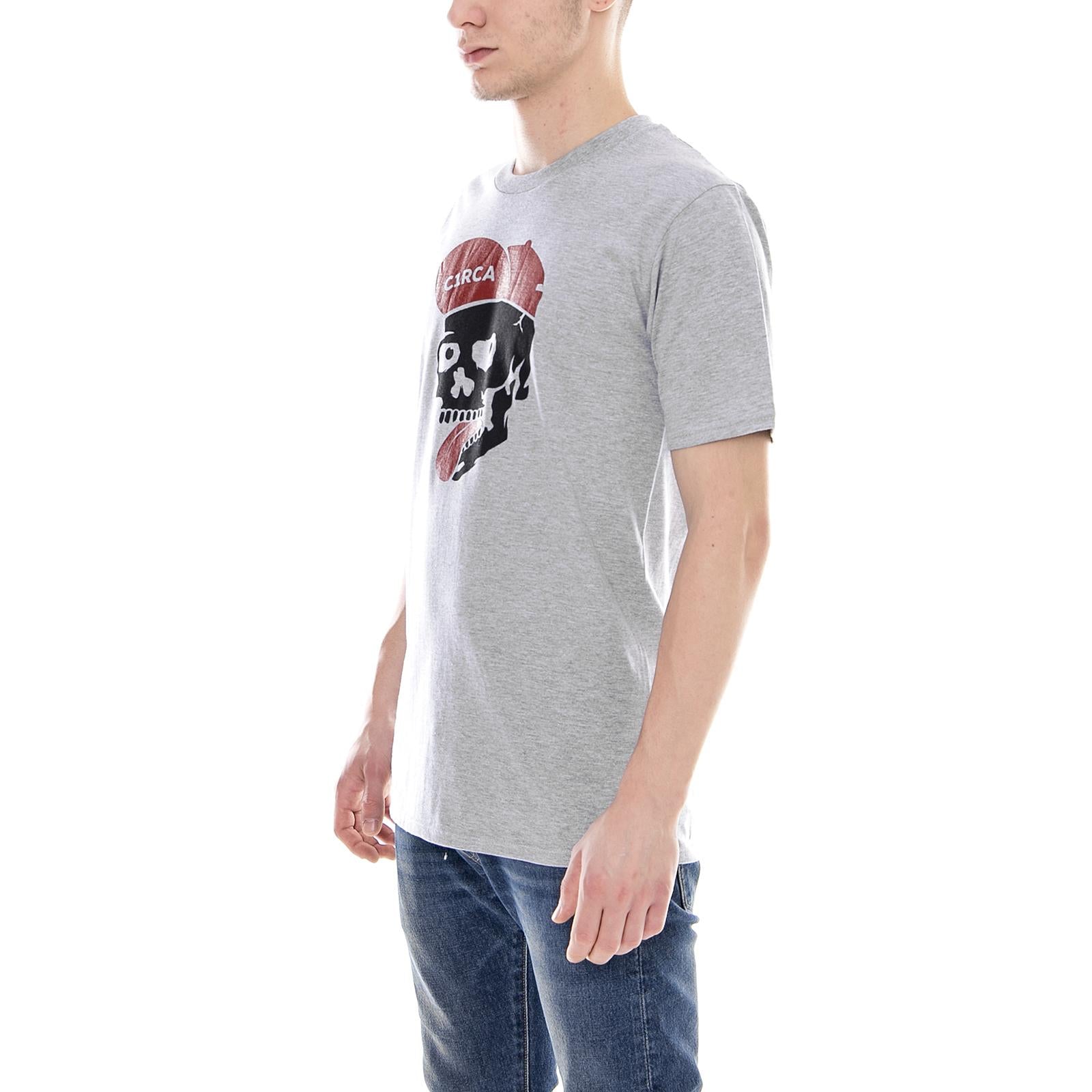 FUNNY SKULL T-SHIRT ATHLETIC GREY MTS003-ATHLETIC GREY  C1RCA 