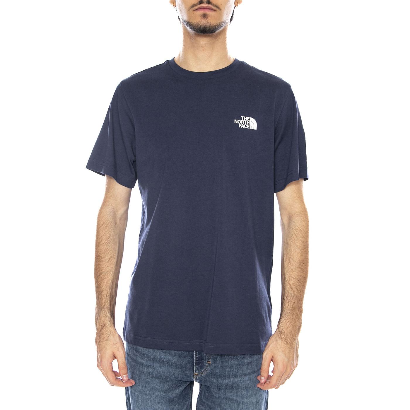 M SS Simple Dome Tee - Maglietta Girocollo Uomo Summit Navy Blu NF0A87NG 8K21 THE NORTH FACE 