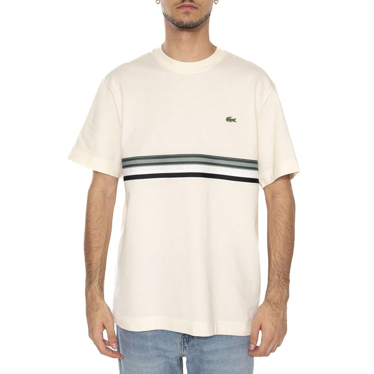 T-Shirt XFJ White - Maglietta Girocollo Uomo Bianca TH5458-XFJ  LACOSTE 