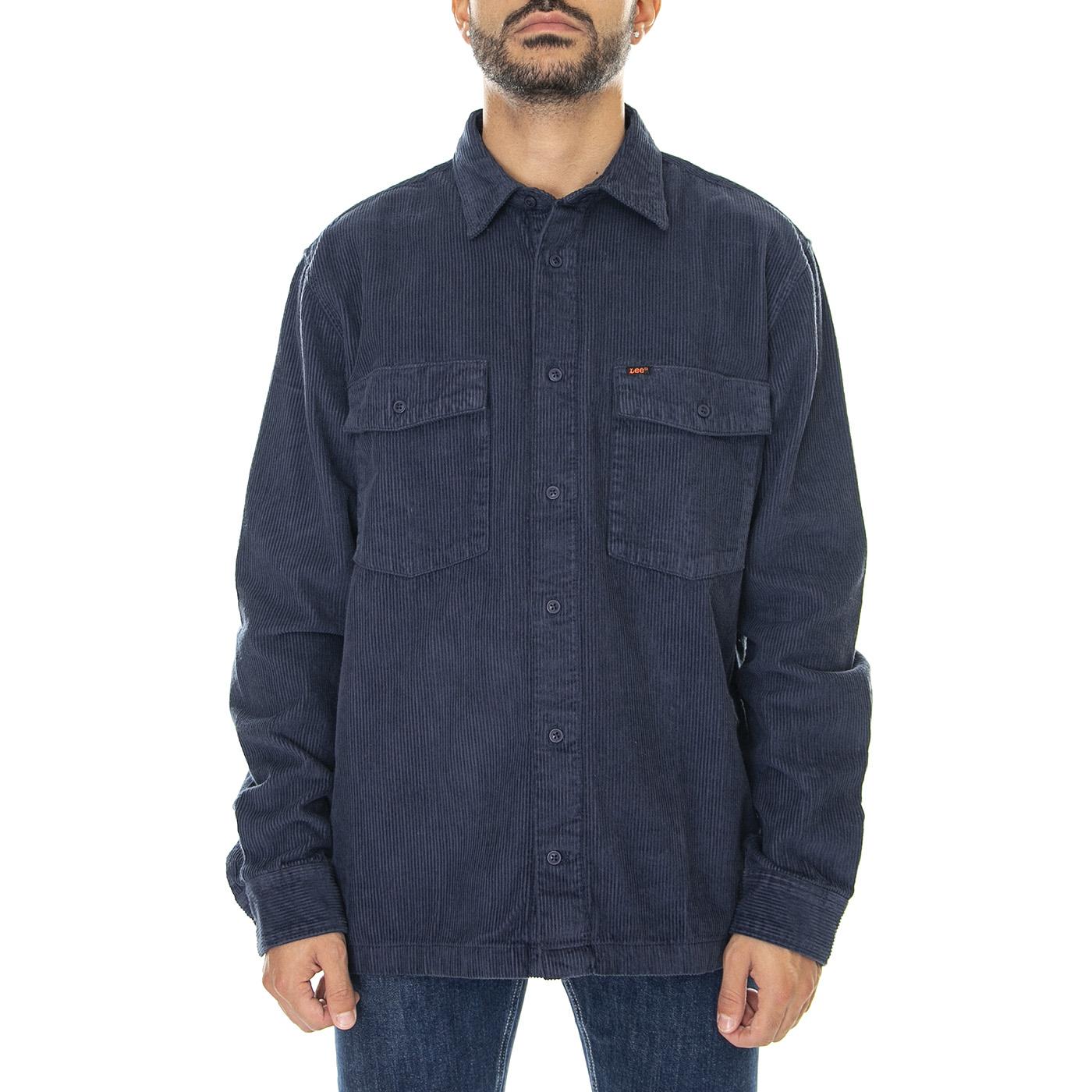 LS Chetopa Shirt Mood Indigo-L68OCV61 - Camicia Uomo in Velluto Blu 112322569  LEE 