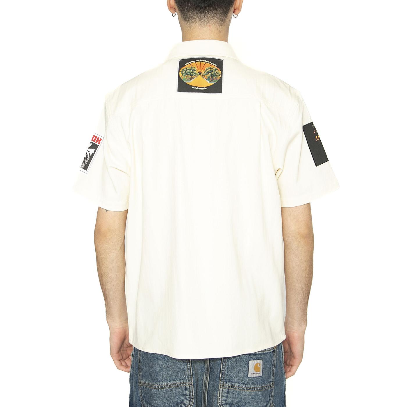 Stax Patches Button Up Natural - Camicia Maniche Corte Uomo Bianca BU00235-NATUR  HUF 