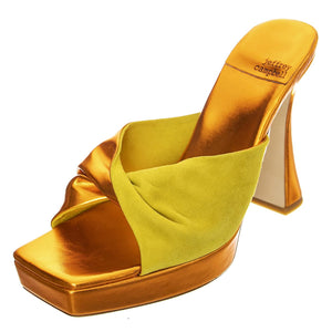 Hollyweird Yellow Kid Suede and Pu - Sandali Donna Arancioni JCSR201L-100-YEL  JEFFREY CAMPBELL 