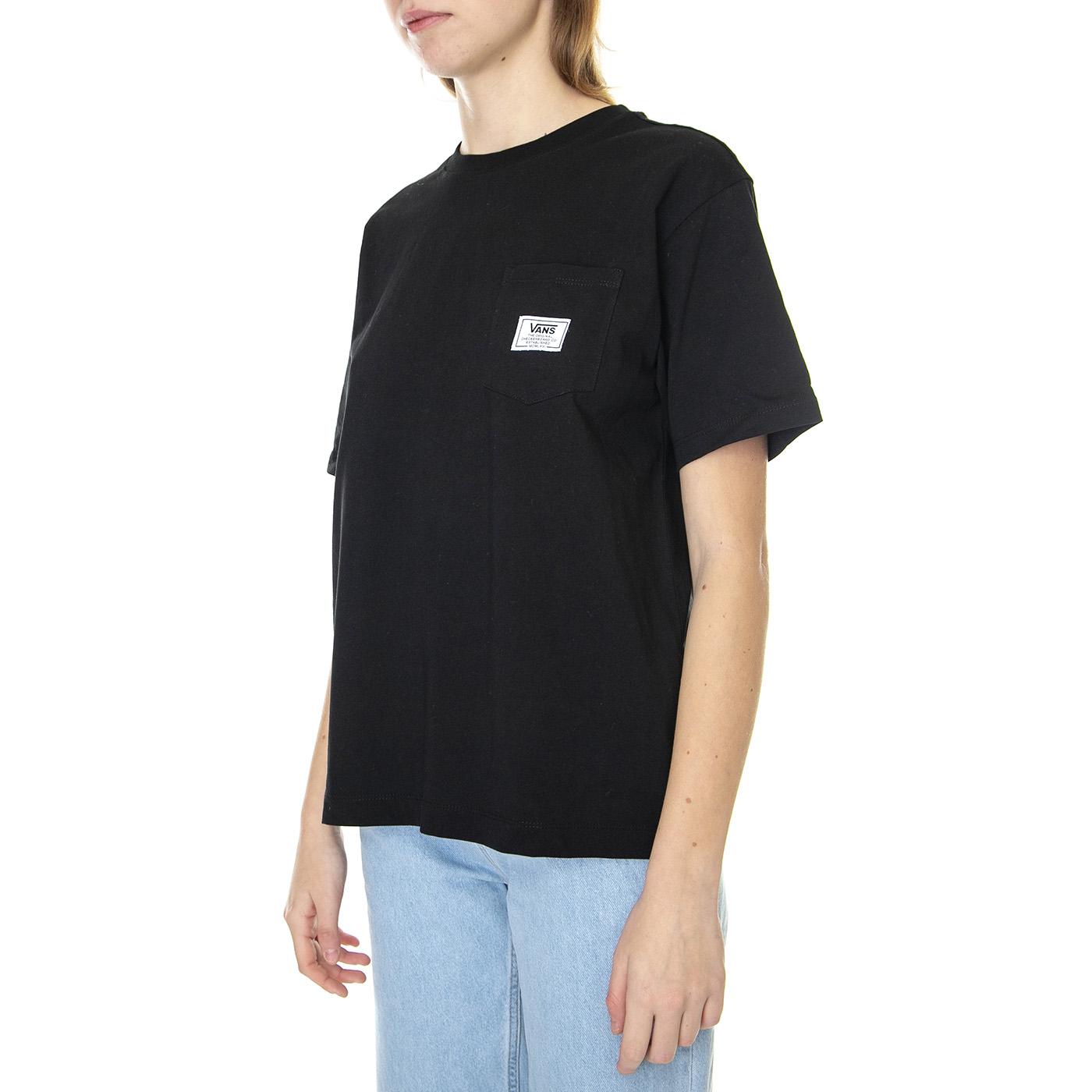 Vans Classic Patch Pocket T-Shirt Black - Maglietta Girocollo Donna Nera VN0A5I8FBLK  VANS 