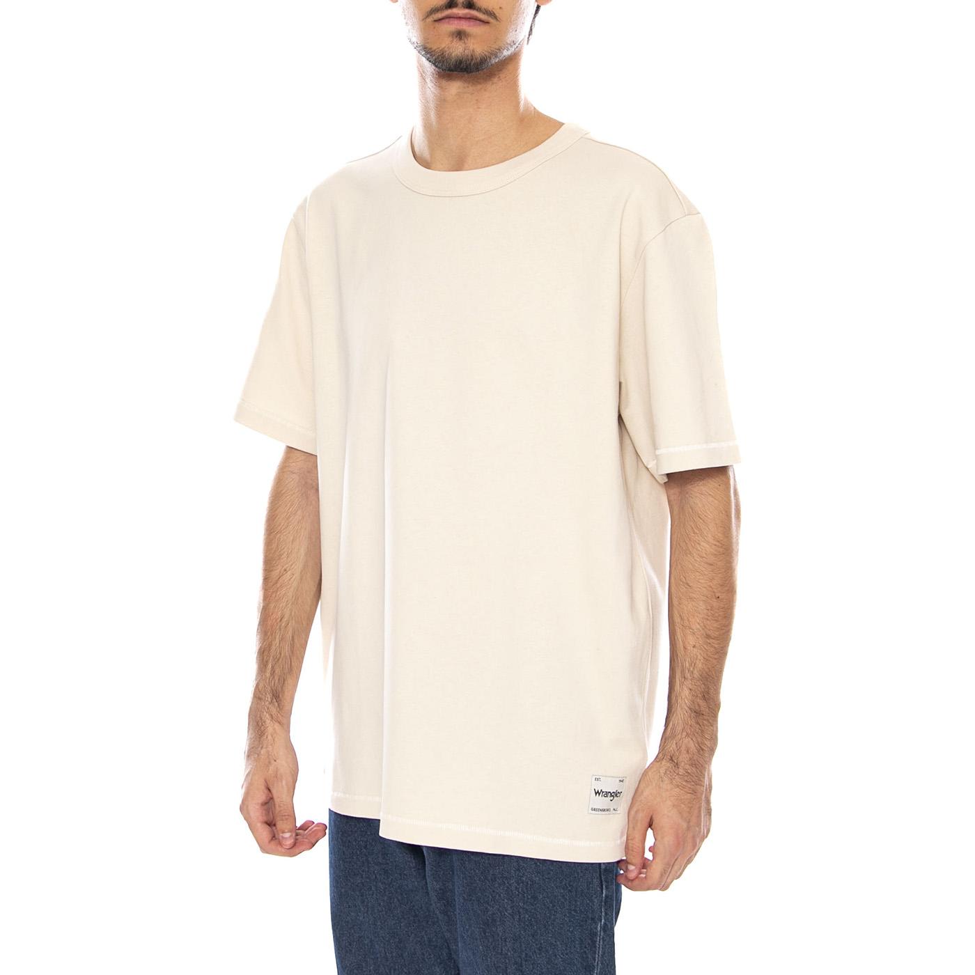 SS Solid Tee Vintage White - Maglietta Girocollo Uomo Bianca 112357430 WHT WRANGLER 