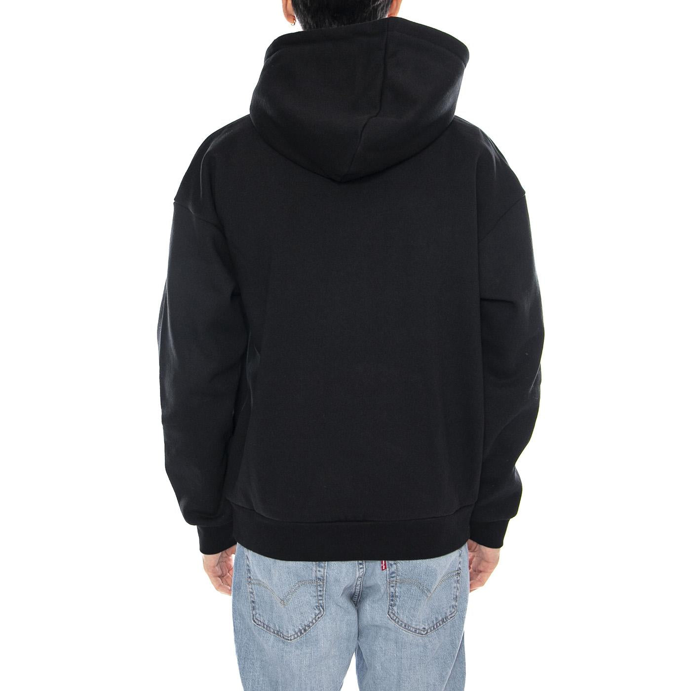 Obey Felt Extra Heavy Hood Fleece -- Felpa Uomo Nera 112470236 BLK OBEY 