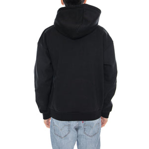 Obey Felt Extra Heavy Hood Fleece -- Felpa Uomo Nera 112470236 BLK OBEY 