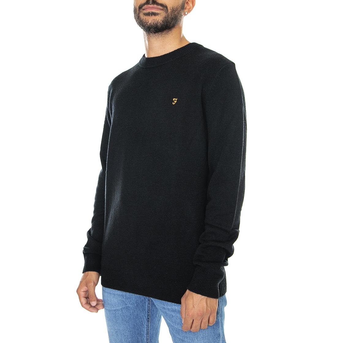 Birchall Crew Sweat Black - Maglione Girocollo Uomo Nero F4GFB042-010  FARAH 